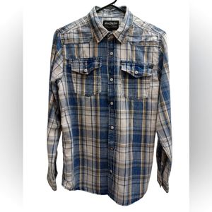 Buffalo Jeans Vintage Collection Shirt Men Size S/P Plaid Long Sleeve